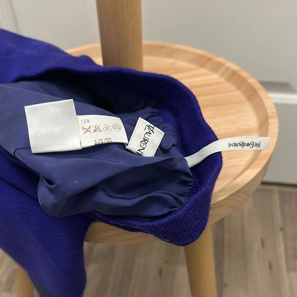 [WOMEN] YSL Authentic Blue Wool Pencil Skirt - Picture 5 of 5